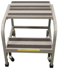 PW Platforms - 2 Step Stand - Office Mobile Stand, 300 Lb Capacity, 20" Platform Height, 20" Base Width x 22" Base Depth - Benchmark Tooling