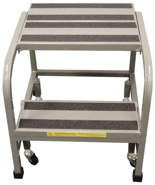 PW Platforms - 2 Step Stand - Office Mobile Stand, 300 Lb Capacity, 20" Platform Height, 26" Base Width x 22" Base Depth - Benchmark Tooling