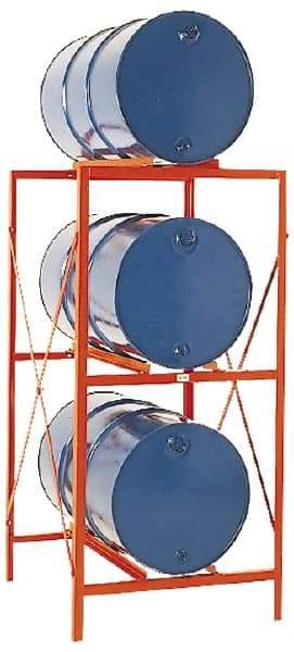 Made in USA - 7,200 Lb Load Capacity, 30 & 55 Gal Drum Storage Rack - 85-1/2" Wide x 70" High - Benchmark Tooling