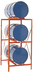 Made in USA - 3,200 Lb Load Capacity, 30 & 55 Gal Drum Storage Rack - 60" Wide x 48-1/2" High - Benchmark Tooling