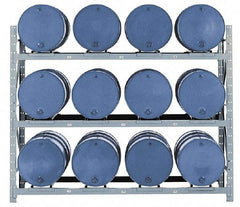 Made in USA - 19,300 Lb Load Capacity, 30 & 55 Gal Drum Pallet Rack - 105" Wide x 120" High - Benchmark Tooling