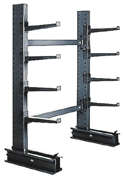 Made in USA - 6' High Single Sided Cantilever Rack - Without Lip, 8,100 Lb Capacity, 33" Base Length, 12" Arm Length - Benchmark Tooling