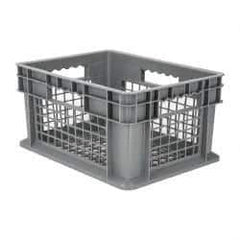 Akro-Mils - 0.89 Cu Ft, 30 Lb Load Capacity Gray Polyethylene Tote Container - Stacking, 15.8" Long x 11.8" Wide x 8.3" High - Benchmark Tooling