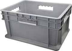 Akro-Mils - 0.89 Cu Ft, 83 Lb Load Capacity Gray Polyethylene Tote Container - Stacking, 15.8" Long x 11.8" Wide x 8.3" High - Benchmark Tooling