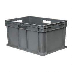 Akro-Mils - 2.67 Cu Ft, 125 Lb Load Capacity Gray Polyethylene Tote Container - Stacking, 23.3" Long x 15.8" Wide x 12.3" High - Benchmark Tooling