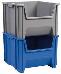 Akro-Mils - 75 Lb. Load Capacity, 15-1/4" Deep, Blue Polypropylene Hopper Stacking Bin - 12-7/16" High x 19-7/8" Wide x 15-1/4" Long - Benchmark Tooling