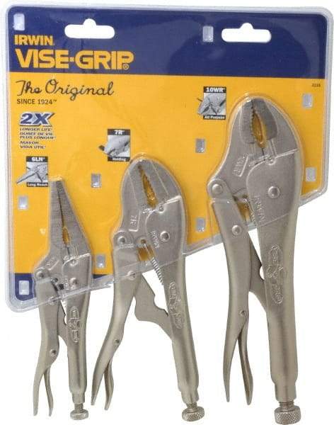 Irwin - 3 Piece Locking Plier Set - Comes in Clamshell - Benchmark Tooling