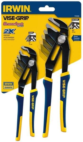 Irwin - 2 Piece GrooveLock Plier Set - Comes in Clamshell - Benchmark Tooling