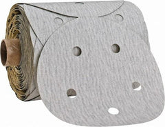 3M - 5" Diam, 150 Grit Silicon Carbide Adhesive PSA Disc - Fine Grade, Gray, A Weighted Backing, Flexible, Use with Random Orbital Sanders - Benchmark Tooling