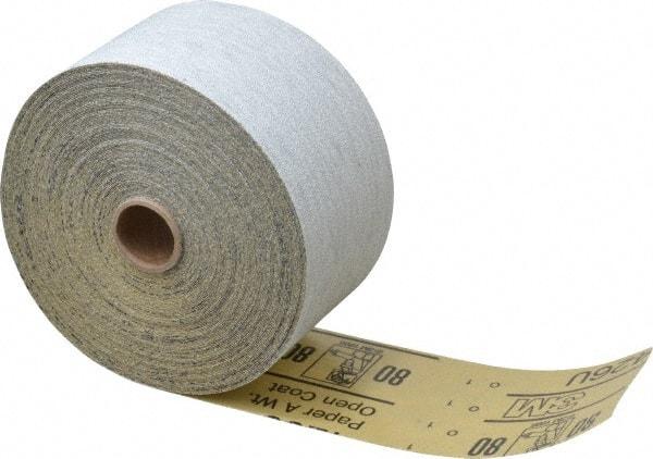 3M - 80 Grit, Silicon Carbide Adhesive Backed Sanding Sheets - Sheet Roll, 2-3/4" x 25 Yds., Medium Grade, A Weighted Backing - Benchmark Tooling