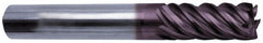 Guhring - 3/8", 5 Flute, Single End, Solid Carbide, Corner Chamfer End Mill - 2-1/2" OAL, 45° Helix, Right Hand Flute, 1" LOC, Right Hand Cut - Benchmark Tooling