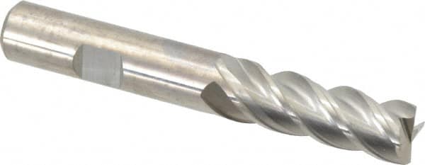 Guhring - 1/2", 1-1/4" LOC, 1/2" Shank Diam, 3-1/2" OAL, 4 Flute, Solid Carbide Square End Mill - Single End, Uncoated, Spiral Flute, 40/42° Helix, Centercutting, Right Hand Cut, Right Hand Flute, Series 3077 - Benchmark Tooling