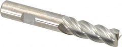 Guhring - 1/2", 1-1/4" LOC, 1/2" Shank Diam, 3-1/2" OAL, 4 Flute, Solid Carbide Square End Mill - Single End, Uncoated, Spiral Flute, 40/42° Helix, Centercutting, Right Hand Cut, Right Hand Flute, Series 3077 - Benchmark Tooling