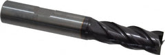 Guhring - 12mm, 26mm LOC, 12mm Shank Diam, 83mm OAL, 4 Flute, Solid Carbide Square End Mill - Single End, FIREX Finish, Spiral Flute, 35/38° Helix, Centercutting, Right Hand Cut, Right Hand Flute, Series 3732 - Benchmark Tooling