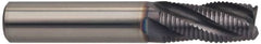 Guhring - 1/4" Diam, Fine Pitch, 3/4" LOC, 4 Flute Solid Carbide Roughing Square End Mill - FIREX Finish, 2-1/2" OAL, 1/4" Shank Diam, Single End, Centercutting - Benchmark Tooling