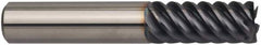 Guhring - 5/8", 6 Flute, Single End, Solid Carbide, 0.09" Corner Radius End Mill - 3-1/2" OAL, 45° Helix, Right Hand Flute, 1-1/4" LOC, Right Hand Cut - Benchmark Tooling