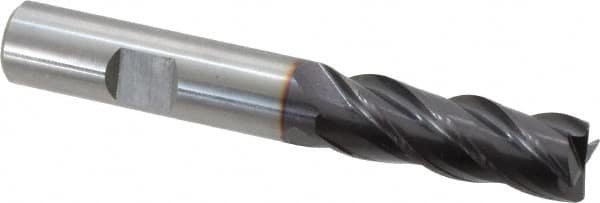 Guhring - 1/2", 4 Flute, Single End, Solid Carbide, 0.031" Corner Radius End Mill - 3-1/2" OAL, 35/38° Helix, Right Hand Flute, 1-1/4" LOC, Right Hand Cut - Benchmark Tooling