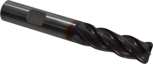 Guhring - 1/2", 4 Flute, Single End, Solid Carbide, 0.09" Corner Radius End Mill - 3-1/2" OAL, 35/38° Helix, Right Hand Flute, 1-1/4" LOC, Right Hand Cut - Benchmark Tooling