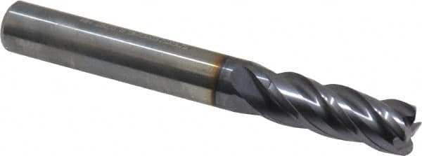 Guhring - 5/16", 4 Flute, Single End, Solid Carbide, 0.031" Corner Radius End Mill - 2-1/2" OAL, 35/38° Helix, Right Hand Flute, 13/16" LOC, Right Hand Cut - Benchmark Tooling
