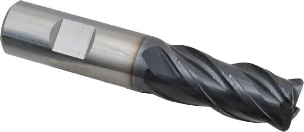 Guhring - 3/4" Diam 4 Flute Solid Carbide 0.09" Corner Radius End Mill - Benchmark Tooling