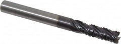 Guhring - 1/4" Diam, Coarse Pitch, 3/4" LOC, 4 Flute Solid Carbide Roughing Square End Mill - Nano-A Finish, 2-1/2" OAL, 1/4" Shank Diam, Single End, Centercutting - Benchmark Tooling