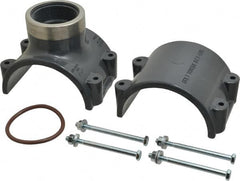 Value Collection - 4 x 2" PVC Plastic Pipe Clamp On Saddle with Viton O-Ring - Schedule 80, Pipe O.D. x SR Fipt End Connections - Benchmark Tooling