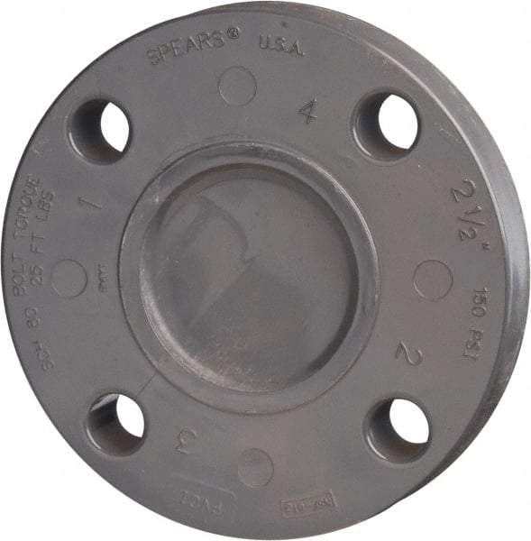 Value Collection - 2-1/2" Pipe, 7" OD, PVC Blind Pipe Flange - Schedule 80, Gray - Benchmark Tooling