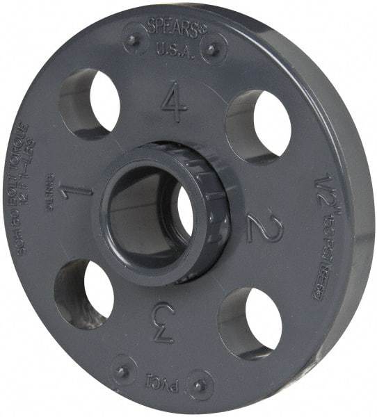 Value Collection - 1/2" Pipe, 3-1/2" OD, PVC Socket Pipe Flange - Schedule 80, Gray - Benchmark Tooling