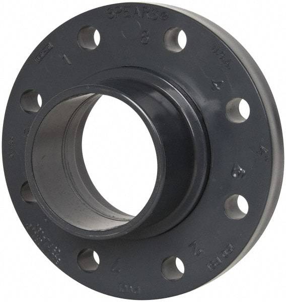 Value Collection - 4" Pipe, 9" OD, PVC Spigot Pipe Flange - Schedule 80, Gray - Benchmark Tooling