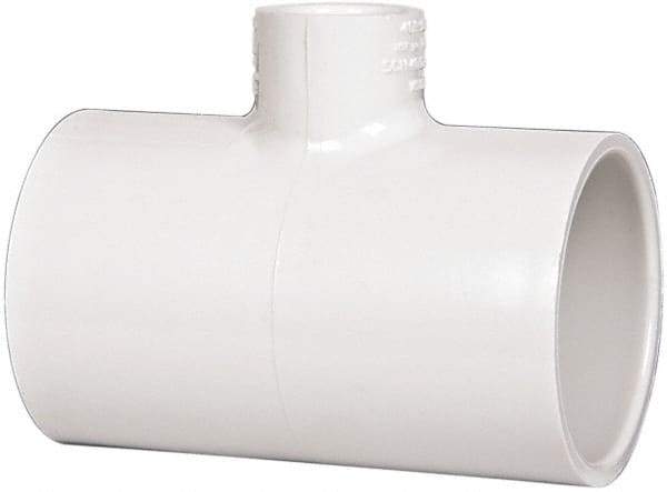 Value Collection - 1-1/2 x 1-1/2 x 1/2" PVC Plastic Pipe Reducing Tee - Schedule 40, All Slip End Connections - Benchmark Tooling