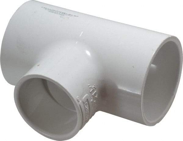 Value Collection - 2 x 2 x 1-1/2" PVC Plastic Pipe Reducing Tee - Schedule 40, All Slip End Connections - Benchmark Tooling