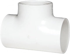 Value Collection - 4" PVC Plastic Pipe Tee - Schedule 40, Slip x FIPT End Connections - Benchmark Tooling