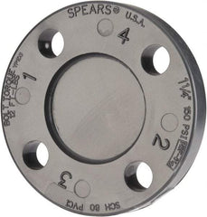 Value Collection - 1-1/4" Pipe, 4-5/8" OD, PVC Blind Pipe Flange - Schedule 80, Gray - Benchmark Tooling