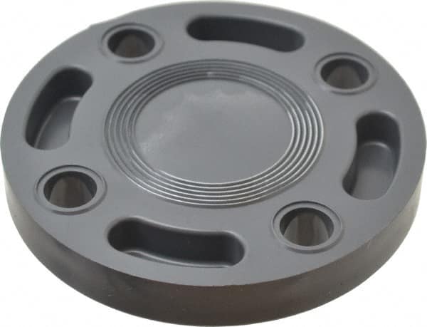Value Collection - 1-1/2" Pipe, 5" OD, PVC Blind Pipe Flange - Schedule 80, Gray - Benchmark Tooling