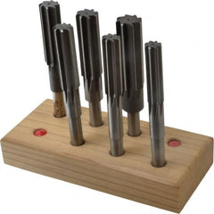 Made in USA - 5/8" to 1", Chucking Reamer Set - Straight Flute, Right Hand Cut, 6 Pieces - Benchmark Tooling