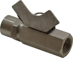 Midwest Control - 3/8" Pipe, Reduced Port, Stainless Steel Miniature Ball Valve - 2 Piece, Inline - Two Way Flow, FNPT x FNPT Ends, Butterfly Handle, 1,000 WOG, 150 WSP - Benchmark Tooling