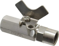 Midwest Control - 1/2" Pipe, Reduced Port, Stainless Steel Miniature Ball Valve - 2 Piece, Inline - Two Way Flow, FNPT x FNPT Ends, Butterfly Handle, 1,000 WOG, 150 WSP - Benchmark Tooling