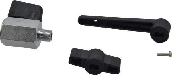 Midwest Control - 1/8" Pipe, Full Port, Brass Miniature Ball Valve - 1 Piece, Inline - Two Way Flow, MNPT x FNPT Ends, Wedge Handle, 450 WOG - Benchmark Tooling