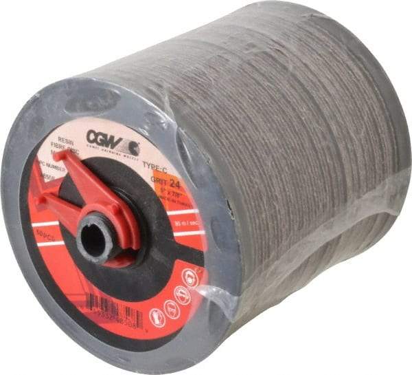Camel Grinding Wheels - 5" Diam 7/8" Hole 24 Grit Fiber Disc - Very Coarse Grade, Aluminum Oxide, 12,200 Max RPM - Benchmark Tooling