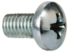 Value Collection - #10-32 UNF Thread, 3/8" Length Under Head, Phillips Drive Steel Thread Cutting Screw - Pan Head, Grade 2, Point Type F, Zinc-Plated Finish - Benchmark Tooling