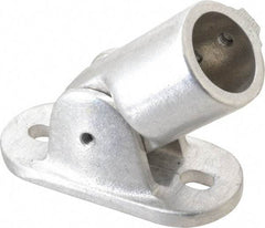 Hollaender - 1-1/4" Pipe, Adjustable Flange, Aluminum Alloy Flange Pipe Rail Fitting - Bright Finish - Benchmark Tooling