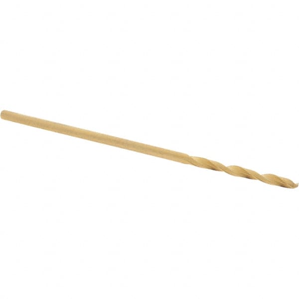 Guhring - #59 118° High Speed Steel Jobber Drill - TiN Finish, Right Hand Cut, Spiral Flute, Straight Shank, 34mm OAL, Standard Point - Benchmark Tooling