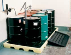 Enpac - 77 Gal Sump, 8,000 Lb Capacity, 8 Drum, Plastic Spill Deck or Pallet - 100" Long x 53-1/4" Wide x 6" High - Benchmark Tooling