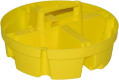 Bucket Boss - 4 Pocket Yellow Plastic Bucket Organizer - 10-1/2" Wide x 10-1/4" Deep x 4" High - Benchmark Tooling