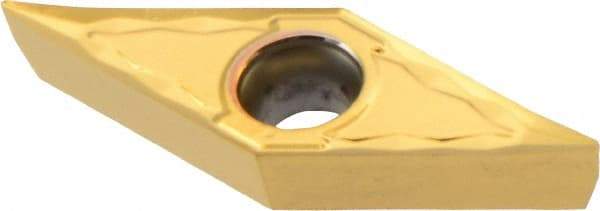 Iscar - VCGT220 AS Grade IC520 Carbide Turning Insert - TiCN/TiN Finish, 35° Diamond, 1/4" Inscr Circle, 1/8" Thick, 0.008" Corner Radius - Benchmark Tooling