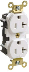 Leviton - 125 VAC, 15 Amp, 5-15R NEMA Configuration, Ivory, Industrial Grade, Self Grounding Duplex Receptacle - 1 Phase, 2 Poles, 3 Wire, Flush Mount, Impact and Tamper Resistant - Benchmark Tooling