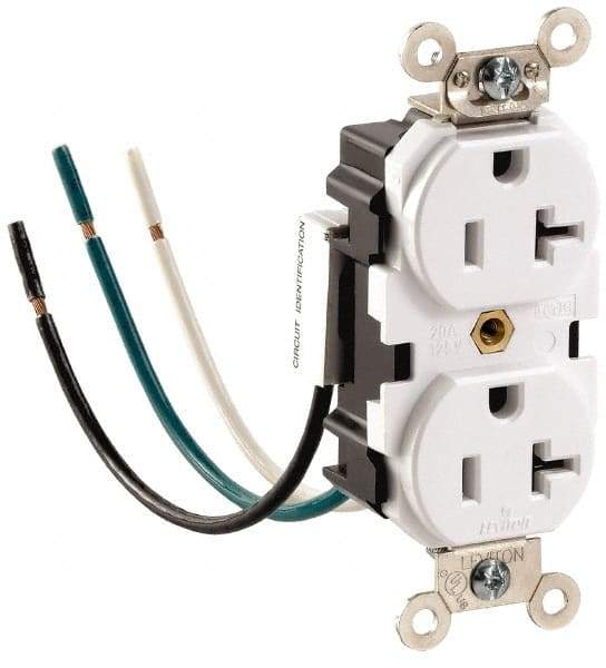 Leviton - 125 VAC, 15 Amp, 5-15R NEMA Configuration, Gray, Hospital Grade, Self Grounding Duplex Receptacle - 1 Phase, 2 Poles, 3 Wire, Flush Mount, Impact and Tamper Resistant - Benchmark Tooling