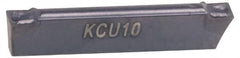 Kennametal - 0605A4G GUP Grade KCU25, 6.05mm Cutting Width Carbide Grooving Insert - 4.5mm Max Depth of Cut, Neutral, 0.4mm Corner Radius, AlTiN Finish - Benchmark Tooling