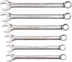 GearWrench - 6 Piece, 25mm to 32mm, 12 Point Combination Wrench Set - Metric Measurement Standard, Chrome Finish - Benchmark Tooling