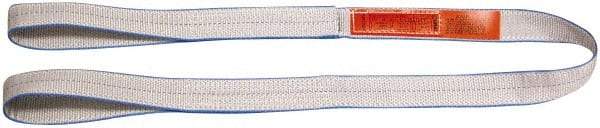 Lift-All - 14' Long x 4" Wide, 11,500 Lb Vertical Capacity, 2 Ply, Polyester Web Sling - 9,200 Lb Choker Capacity, Silver (Color) - Benchmark Tooling